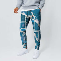 Hawaii Japanese Culture Blue Jogger Pants Spring Cranes Aloha Pattern