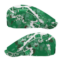 Hawaii Japanese Culture Green Jeff Hat Spring Cranes Aloha Pattern