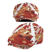 Hawaii Japanese Culture Red Jeff Hat Spring Cranes Aloha Pattern LT01 - Polynesian Pride