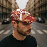 Hawaii Japanese Culture Red Jeff Hat Spring Cranes Aloha Pattern LT01 - Polynesian Pride