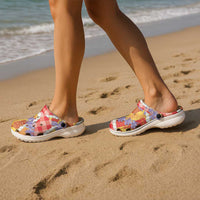Hawaii Kahili Palaka Motifs Clogs Shoes Hawaiian Honohono Pikake Lei