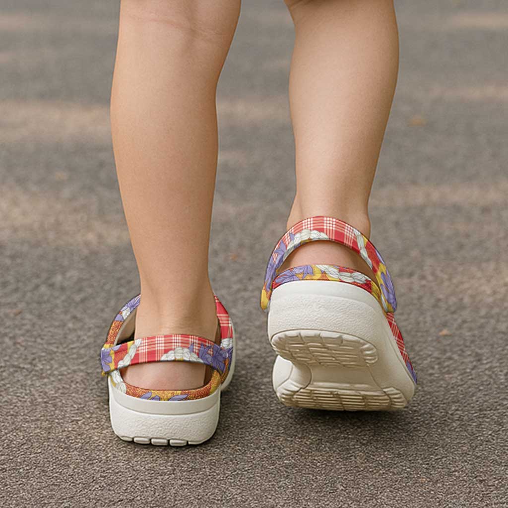 Hawaii Kahili Palaka Motifs Clogs Shoes Hawaiian Honohono Pikake Lei