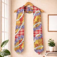 Hawaii Kahili Palaka Motifs Graduation Stole Hawaiian Honohono Pikake Lei