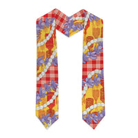 Hawaii Kahili Palaka Motifs Graduation Stole Hawaiian Honohono Pikake Lei