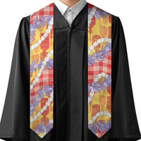 Hawaii Kahili Palaka Motifs Graduation Stole Hawaiian Honohono Pikake Lei