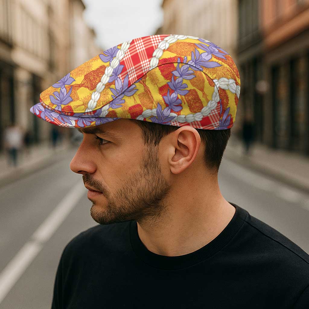 Hawaii Kahili Palaka Motifs Jeff Hat Hawaiian Honohono Pikake Lei