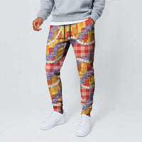Hawaii Kahili Palaka Motifs Jogger Pants Hawaiian Honohono Pikake Lei