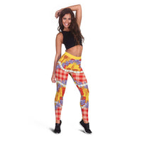 Hawaii Kahili Palaka Motifs Leggings Hawaiian Honohono Pikake Lei