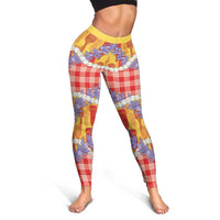 Hawaii Kahili Palaka Motifs Leggings Hawaiian Honohono Pikake Lei