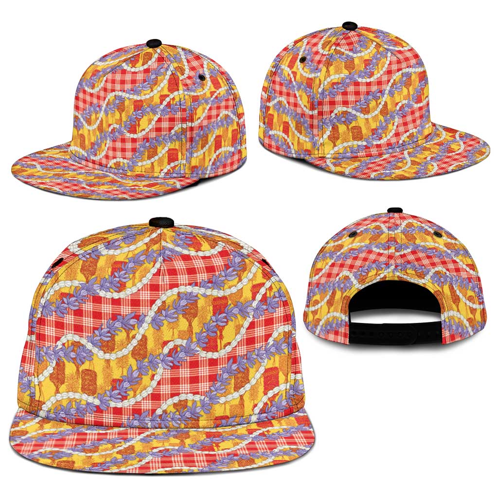 Hawaii Kahili Palaka Motifs Snapback Cap Hawaiian Honohono Pikake Lei