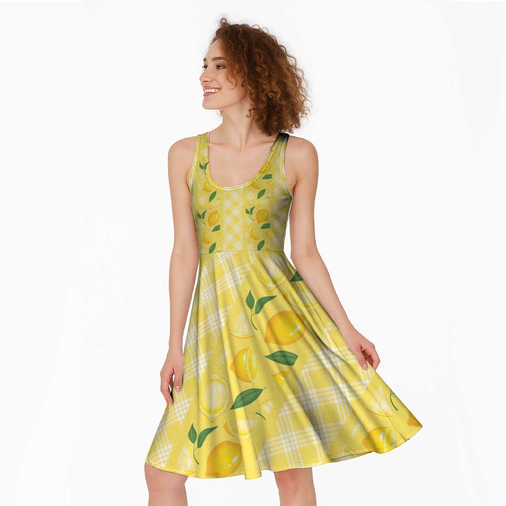 Hawaii Lemon Palaka Midi Dress Striped Stylized