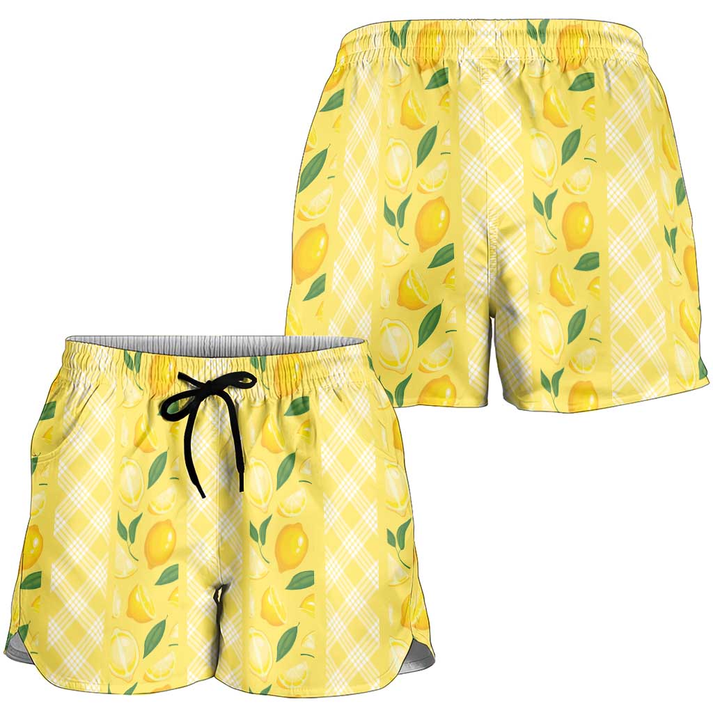 Hawaii Lemon Palaka Shorts for Women Striped Stylized