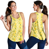 Hawaii Lemon Palaka Women Racerback Tank Striped Stylized