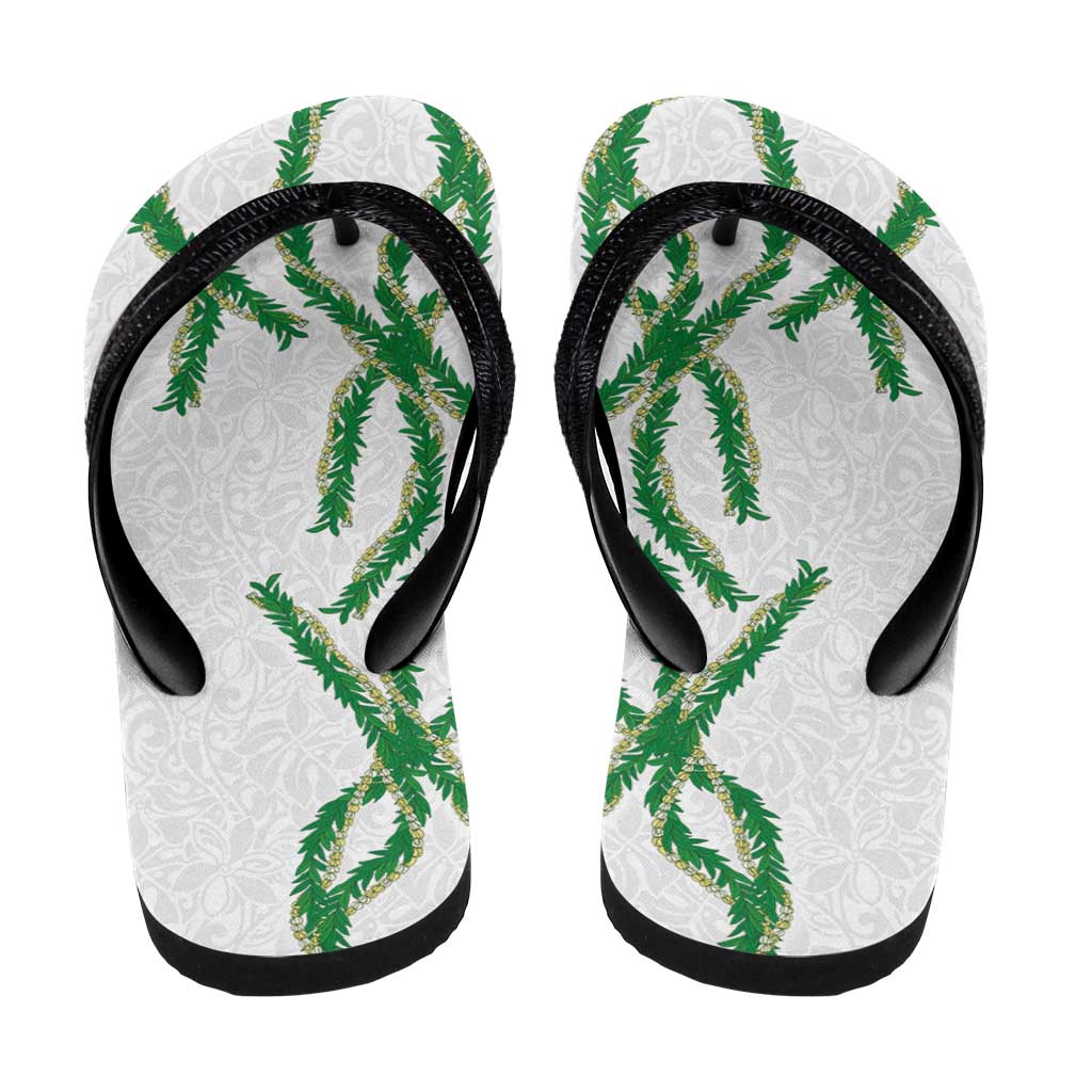 Hawaii Maile Lei Flip Flops Aloha White Color