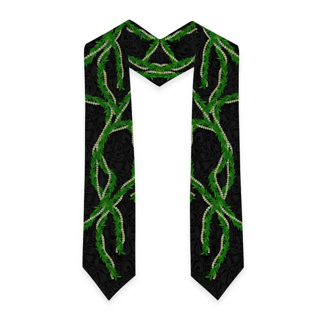 Hawaii Maile Lei Graduation Stole Aloha Black Color