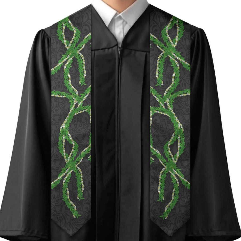 Hawaii Maile Lei Graduation Stole Aloha Black Color
