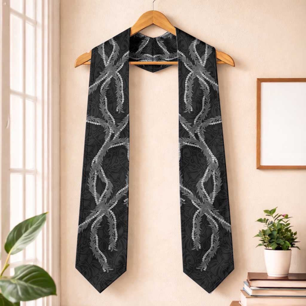 Hawaii Maile Lei Graduation Stole Aloha Grayscale Color