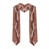 Hawaii Maile Lei Graduation Stole With Brown Monstera Pattern
