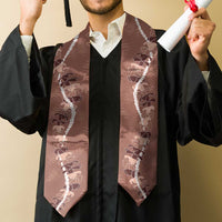 Hawaii Maile Lei Graduation Stole With Brown Monstera Pattern