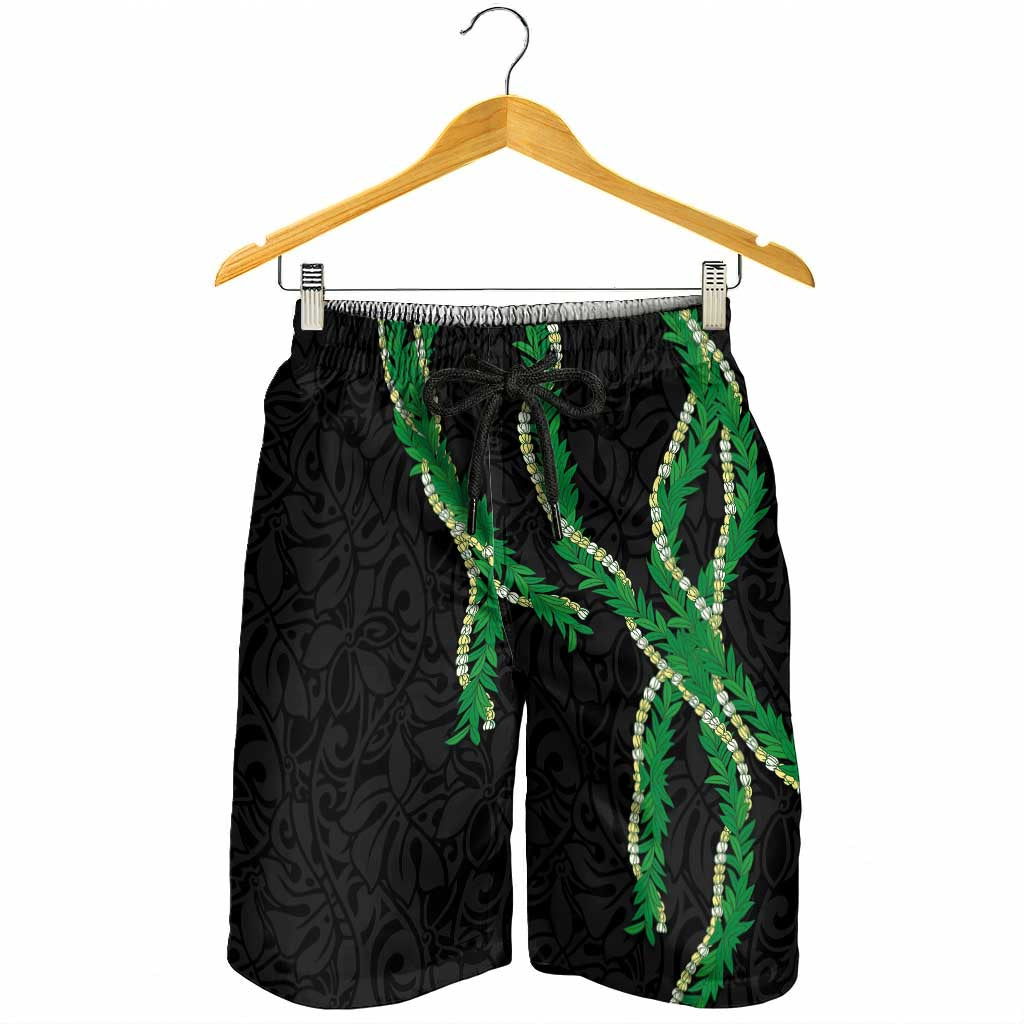 Hawaii Maile Lei Shorts for Men Aloha Black Color