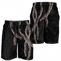 Hawaii Maile Lei Shorts for Men Aloha Grayscale Color