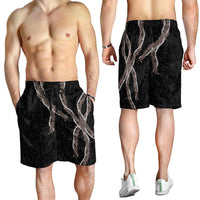Hawaii Maile Lei Shorts for Men Aloha Grayscale Color