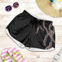 Hawaii Maile Lei Shorts for Women Aloha Grayscale Color