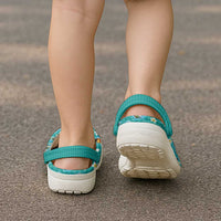 Hawaii Map with Plumeria Flower and Palaka Pattern Clogs Shoes Tropical Island Teal Design