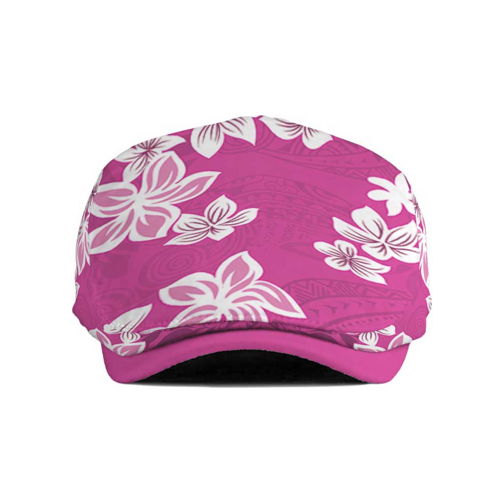 Hawaii Monstera Deliciosa Jeff Hat Pink Plumeria Polynesian Pattern - Polynesian Pride