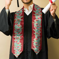 Hawaii Ohia Lehua Graduation Stole Tropical Vibes Crimson