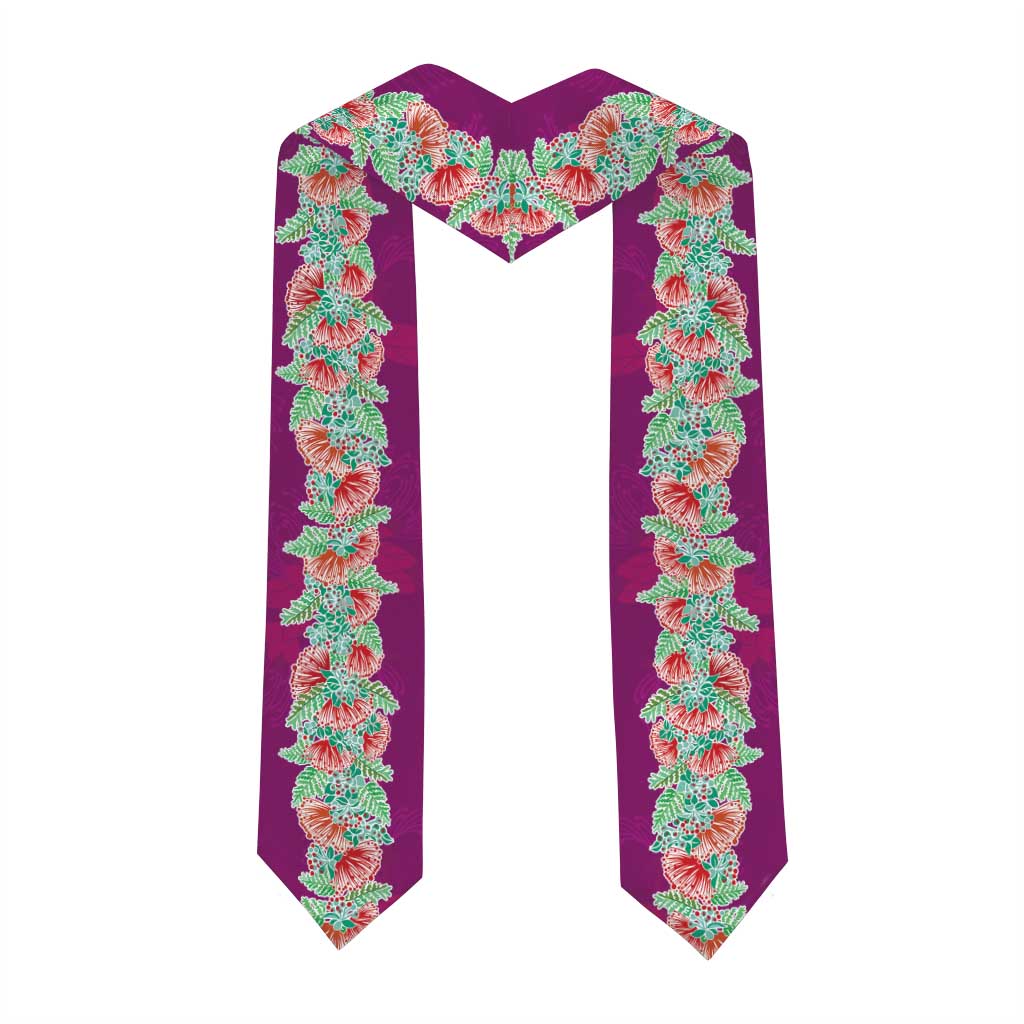 Hawaii Ohia Lehua Graduation Stole Tropical Vibes Fuchsia