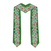 Hawaii Ohia Lehua Graduation Stole Tropical Vibes Green