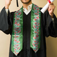 Hawaii Ohia Lehua Graduation Stole Tropical Vibes Green