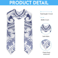 Hawaii Plumeria Lokelani Pikake Lei Graduation Stole Navy Blue Polynesian Tattoo