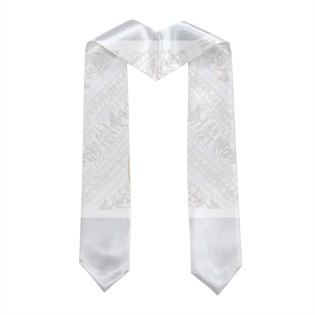 Hawaii Plumeria Lokelani Pikake Lei Graduation Stole Sandy Beige Polynesian Tattoo