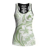 Hawaii Plumeria Lokelani Pikake Lei Hollow Tank Top Oma'oma'o Polynesian Tattoo