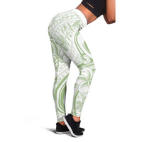 Hawaii Plumeria Lokelani Pikake Lei Leggings Oma'oma'o Polynesian Tattoo