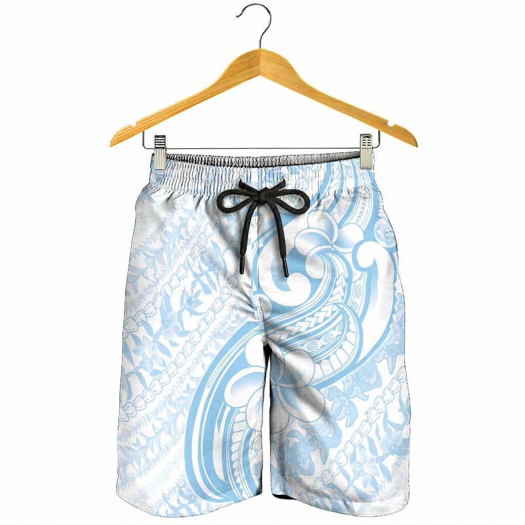 Hawaii Plumeria Lokelani Pikake Lei Shorts for Men Uliuli Polynesian Tattoo LT9 - Polynesian Pride