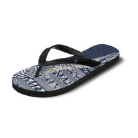 Hawaii Plumeria Tribal Vintage Flip Flops Special Blue
