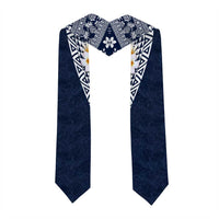 Hawaii Plumeria Tribal Vintage Graduation Stole Special Blue