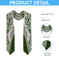 Hawaii Plumeria Tribal Vintage Graduation Stole Special Green