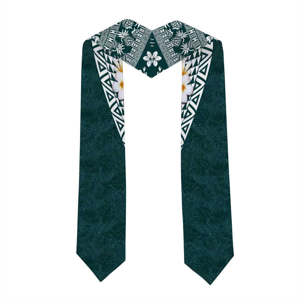 Hawaii Plumeria Tribal Vintage Graduation Stole Special Turquoise