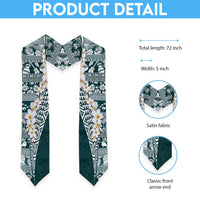 Hawaii Plumeria Tribal Vintage Graduation Stole Special Turquoise