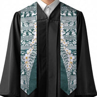 Hawaii Plumeria Tribal Vintage Graduation Stole Special Turquoise