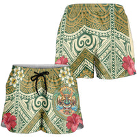 Hawaii Tiki Mask Shorts for Women Mele Kalikimaka i Iulai!