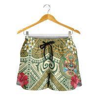 Hawaii Tiki Mask Shorts for Women Mele Kalikimaka i Iulai!