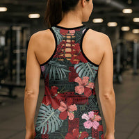 Hawaii Tiki Surfing Hollow Tank Top Mele Kalikimaka i Iulai!