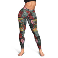 Hawaii Tiki Surfing Leggings Mele Kalikimaka i Iulai!