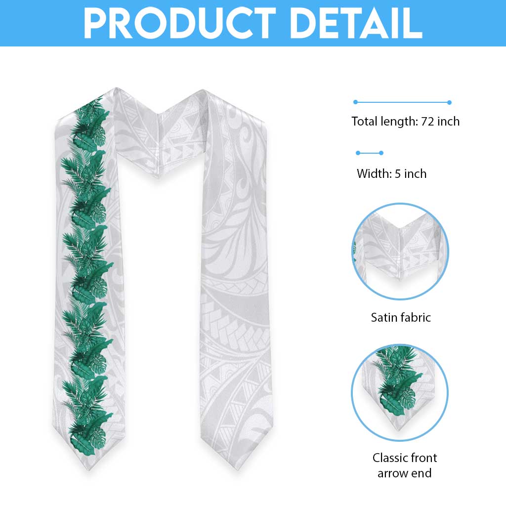Hawaii Tropical Leaves Graduation Stole Polynesian Pattern