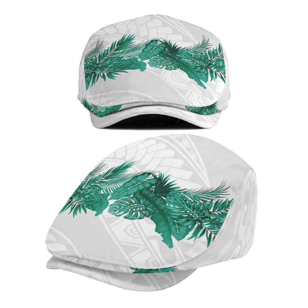 Hawaii Tropical Leaves Jeff Hat Polynesian Pattern